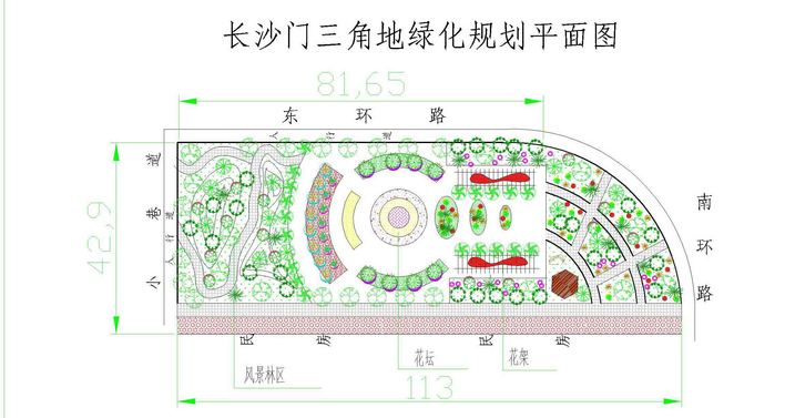 小游园绿化平面图            相关专题:小游园设计 街头