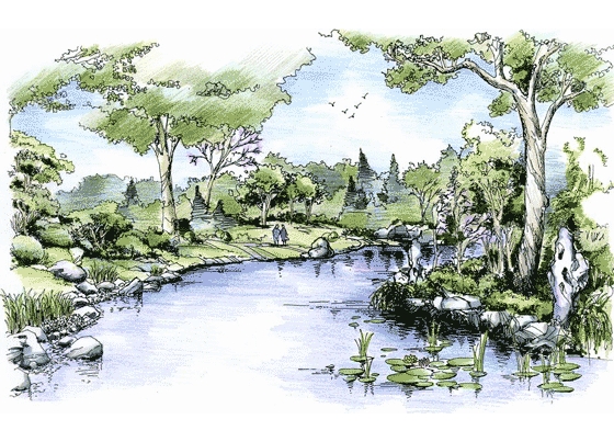 园林景观设计图手绘