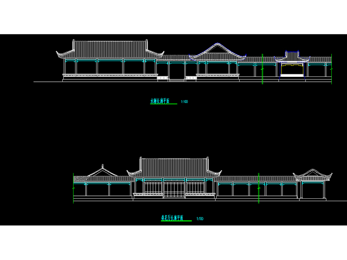 某市公园(廊,榭,厅)纯木结构组合