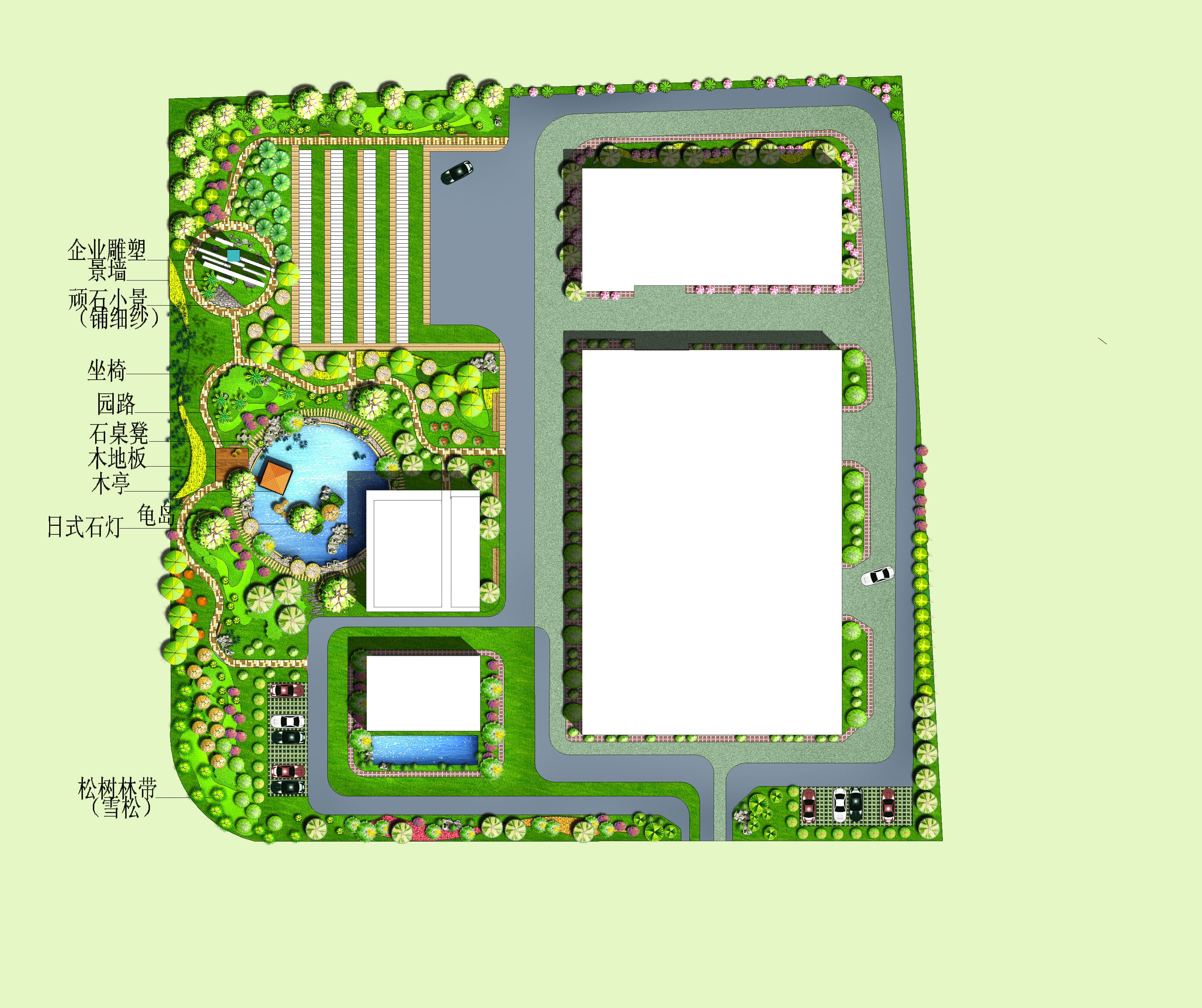 工业园区景观设计,企业厂区景观规划设计案例 - 建科园林景观