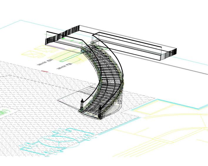 大理石旋转楼梯cad三维立体图