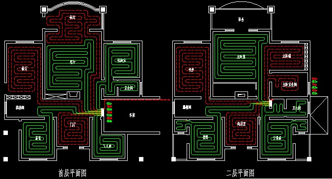 别墅地暖平面图