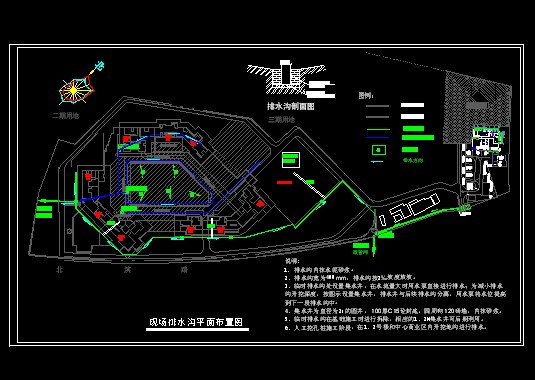 现场排水沟平面布置图