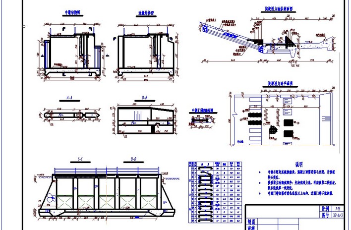 cad泄水闸结构图