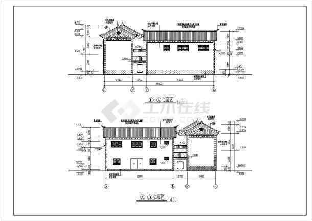 云南大理2层白族民居建筑设计施工图