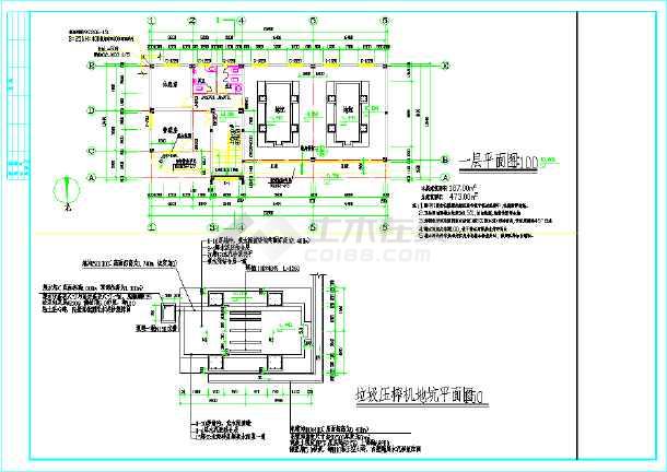 某城市二层垃圾转运站建筑设计图纸