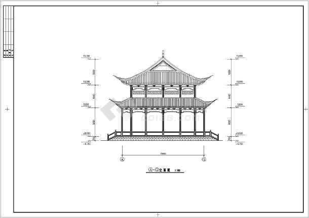 南方某框架结构重檐歇山建筑方案图