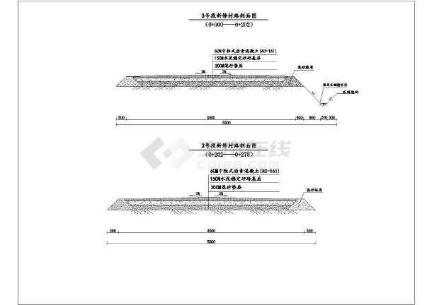 某地农村4段道路全套设计施工图纸