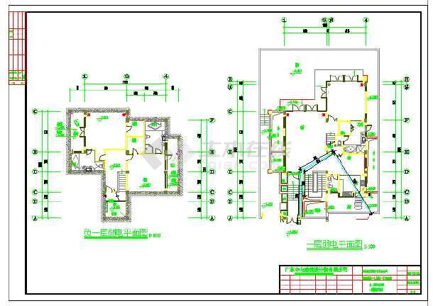 别墅建筑d型住宅电气施工预埋图含3张图