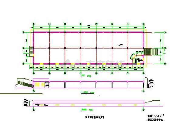 【浙江省】某地区自行车车棚建筑设计方案图