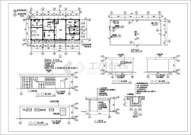 某地中石化框架加油站建筑设计施工图