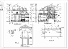 某地区3层框架结构别墅建筑施工图