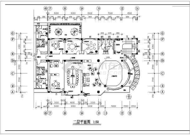 某地某中型公司办公室装修施工图(含效果图)