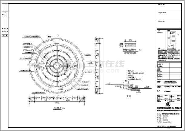 建筑小品:某工业园音乐喷泉全套施工图