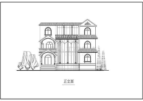 某地两层欧式别墅住房建筑设计方案图纸(12套)