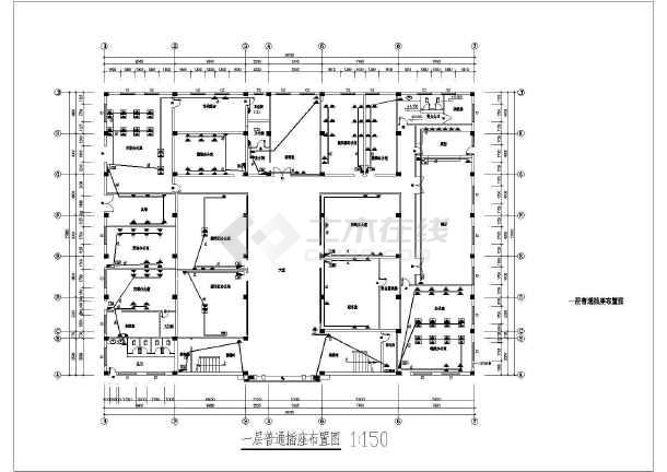 某地砖混结构二层办公楼水电施工图(带详细配电系统图)