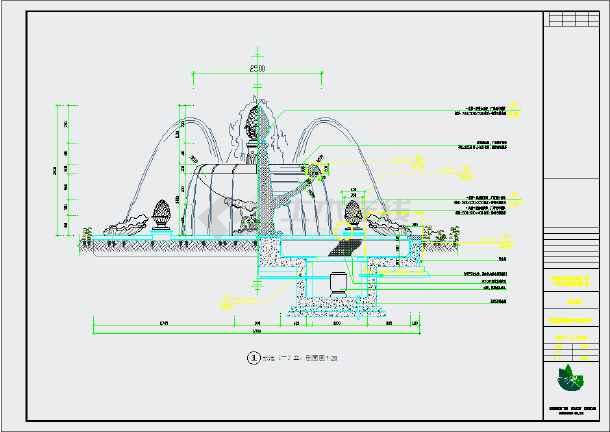 江苏某个室外喷泉水景设计施工图