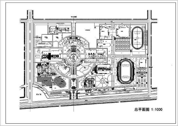 【青岛市】某大学规划建筑总平面图