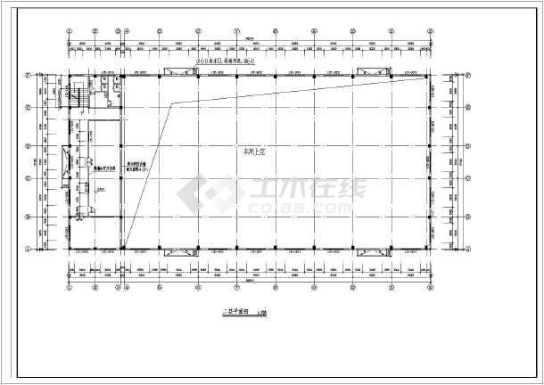某二层厂房建筑设计图(长56.24米 宽27.24米)