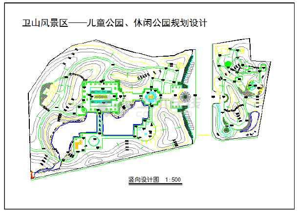 某地风景区儿童公园竖向园林详细设计平面图