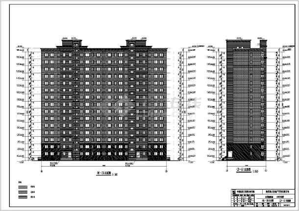 陕西省17层框架剪力墙结构住宅楼建筑设计施工图