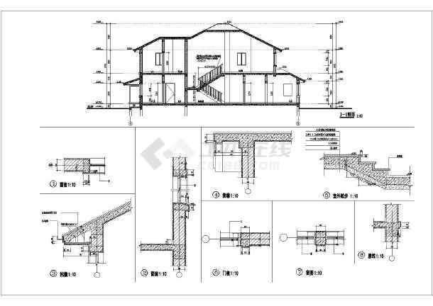 图纸内容包含:建筑设计说明,各层平面图,屋顶平面图,各立面图,各剖面