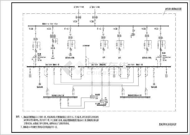 某地车间脱硫供配电系统接线图(含设计说明)