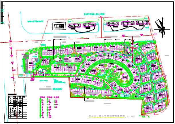 某地大型住宅小区环境布置建筑平面图