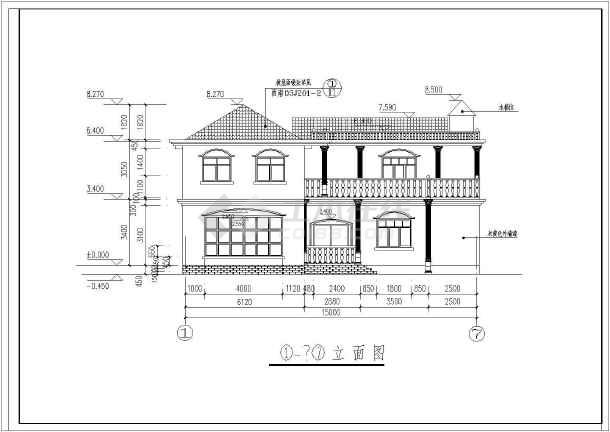 某地两层砖混结构小别墅建筑设计施工图纸