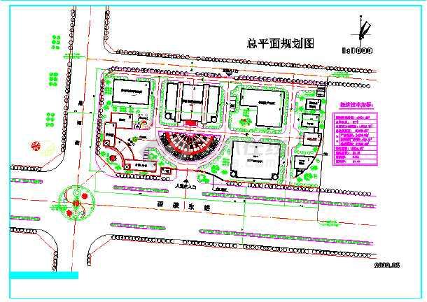 某地区大型药厂建筑总平面规划图纸