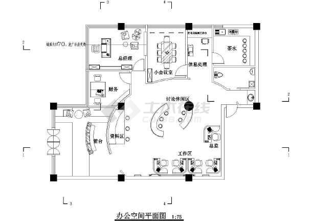 某地区大型广告公司办公室室内设计装修施工图