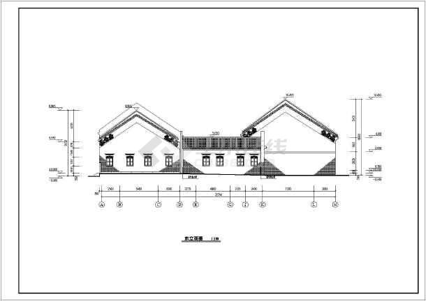 岭南某地单层框架结构仿古建祠堂建筑方案图,图纸包括一层总平面图