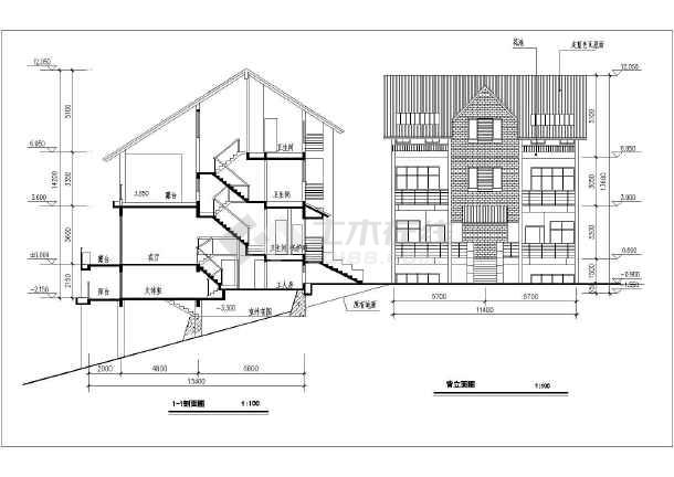 某地三层框架结构别墅建筑设计方案图纸