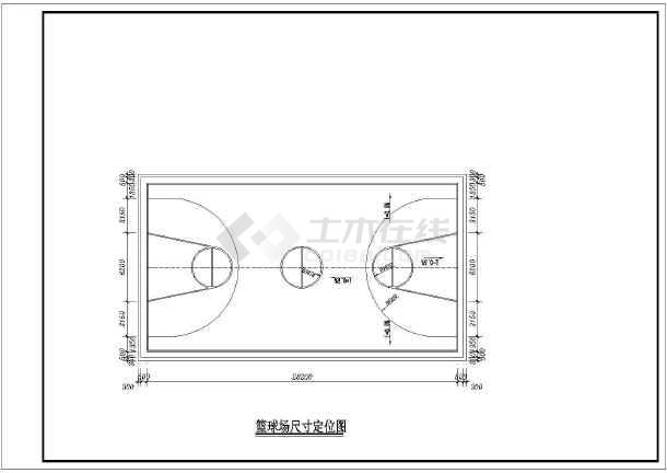 福建某院内篮球场塑胶地面施工图详图