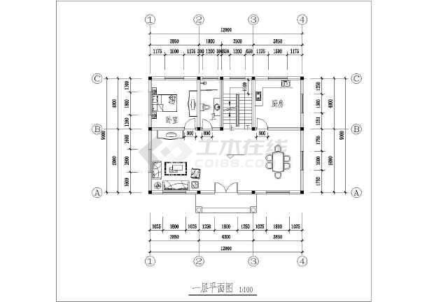 农村108平方自建三层小别墅方案图纸