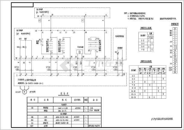 某地溢流水泵电机接线图(包含说明)_设备控制原理图