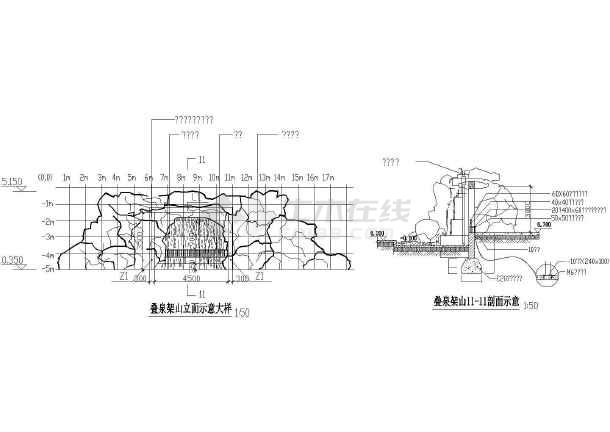 园林景观小品图例假山石阵节点详图园林cad图块