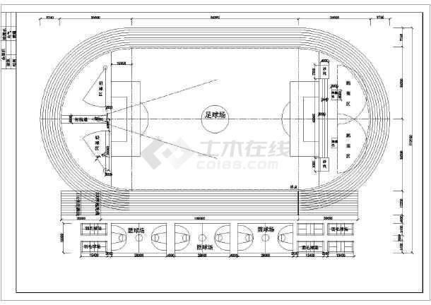 某地区田径运动场建筑设计施工图纸图片1