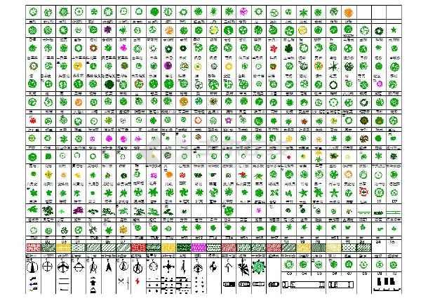 常见景观树木的平面图,立面图cad版_园林建筑_土木在线