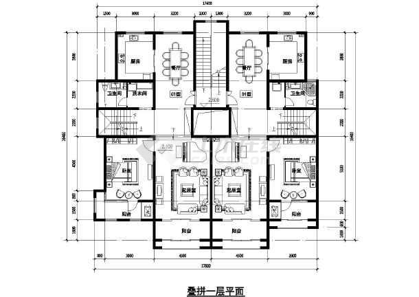 托斯卡纳风格叠拼别墅,别墅层高四层,带车库,图纸包括各层平面图