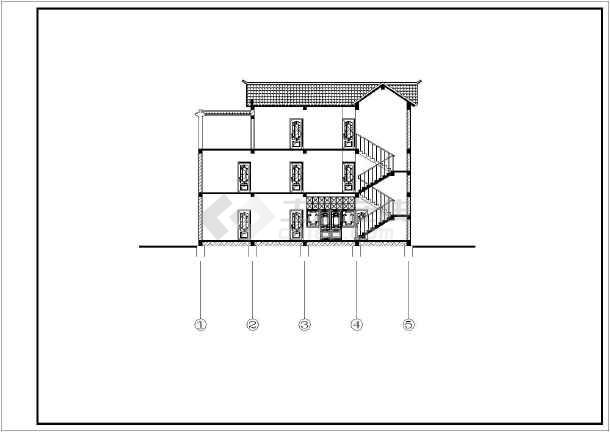 大理白族三层坡屋顶民居特色的小旅馆建筑施工图图片3