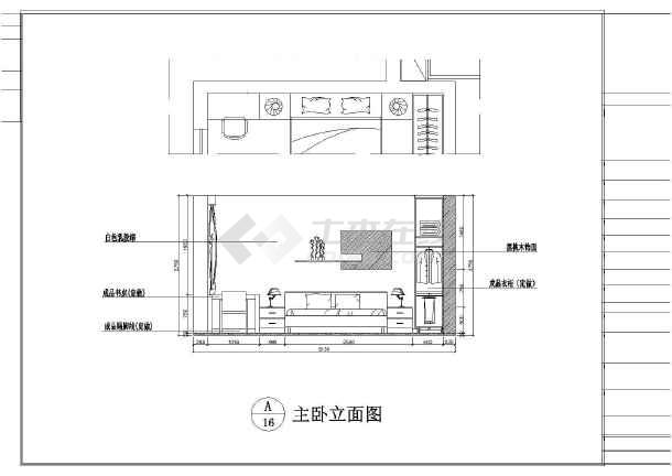 普通商品房两室两厅阳台在客厅室内装修施工图