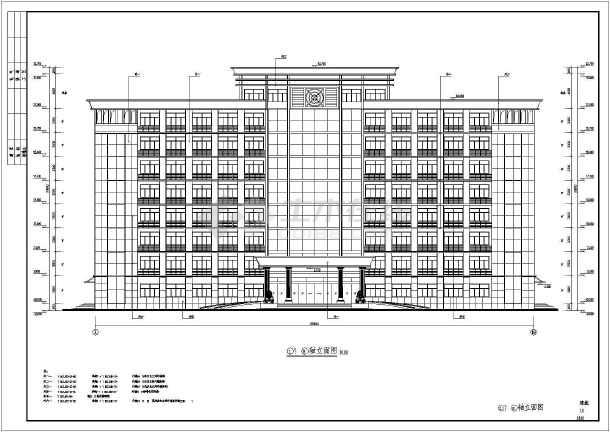 某单位八层框架结构办公楼建筑结构工程设计图