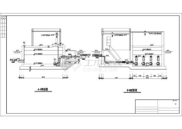 某工程污泥浓缩池污泥泵房工艺平面图剖面图图片3