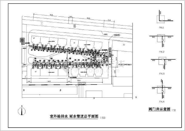 某仪表厂小区室外给排水管道工程设计图_cad图纸下载