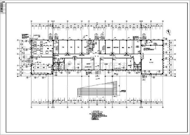 图纸为某地区五层行政办公楼建筑设计方案图,图纸内容主要有各层平面