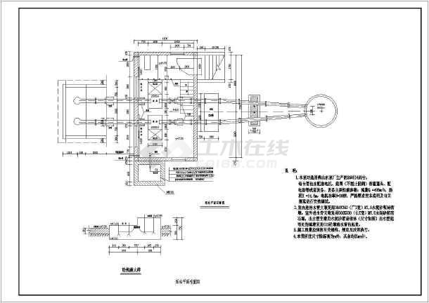 某水利工程泵站结构布置及结构钢筋图