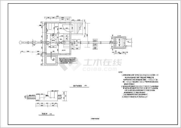 泵站剖面图,机房设计说明,钢筋砼屋面结构平面,室内楼板配筋图,基础及