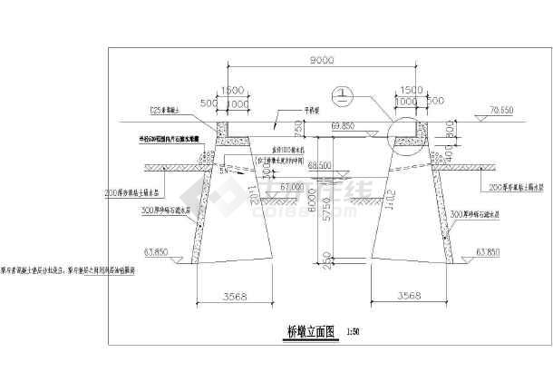 休闲山庄人工湖平板桥施工图,包含平桥梁板平面配筋图,桥墩立面图在内