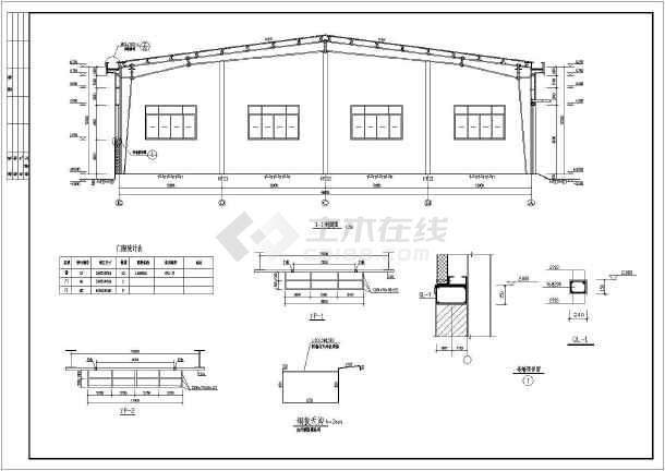 某小型门式轻钢结构仓库建筑和结构图